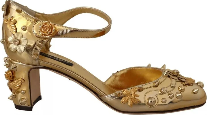 Gold Studs Vally Slingback Sandals Women's Shoes (Pre-Owned)