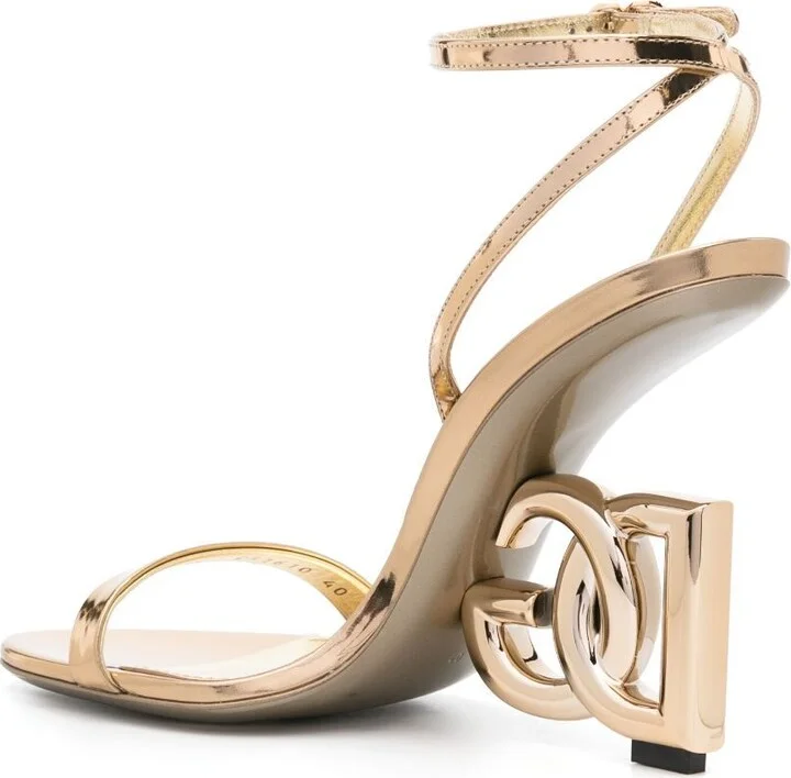 Gold-Tone 105 DG Cross Leather Sandals - Image 3