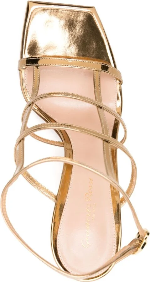 Gold-Tone Caged 95mm Patent Leather Sandals - Image 4
