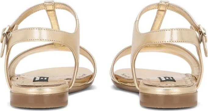 Gold-Tone Logo-Plaque Sandals - Image 3