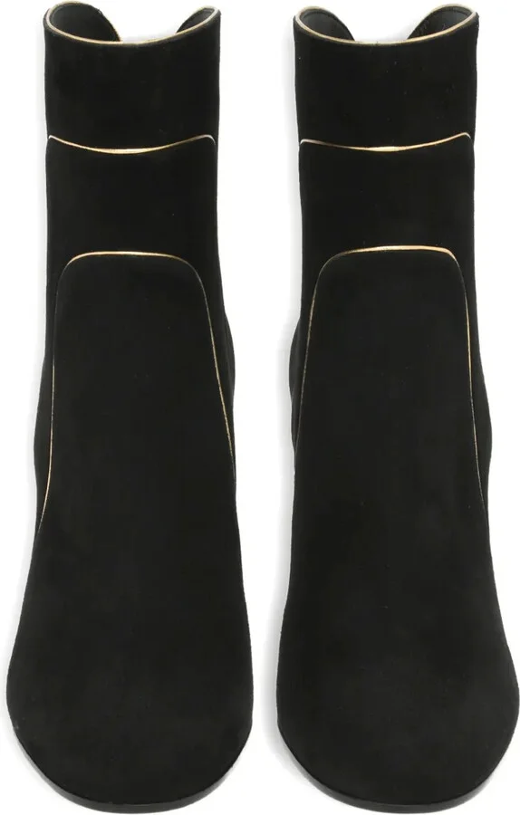 Gold-Trim Suede Boots - Image 4
