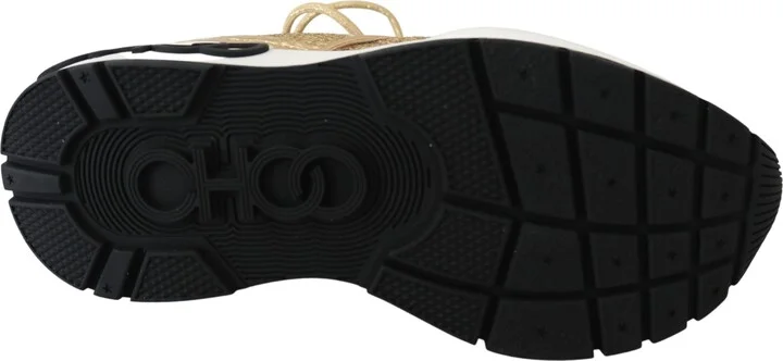 Golden Glamour Mesh Leather Women's Sneakers - Image 6