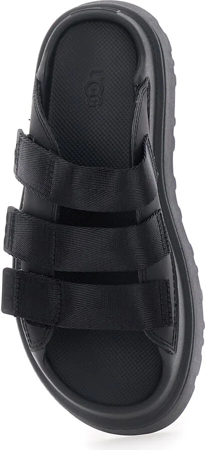 'golden Glow' Black Sandals With Round Open Toe In Tech Fabric Woman - Image 4