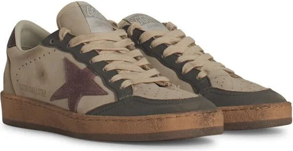 Golden Goose 'Ball Star' Beige Leather Sneakers - Image 2