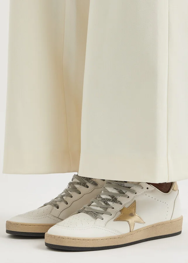 Golden Goose Ball Star Distressed Leather Sneakers - Image 5