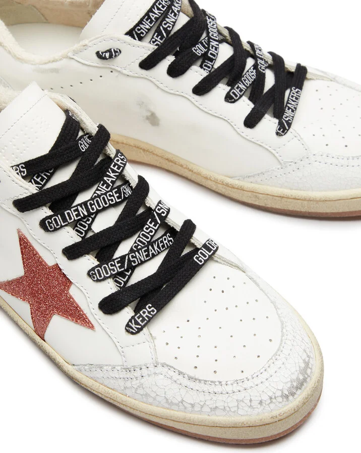 Golden Goose Ball Star Distressed Leather Sneakers - Image 3