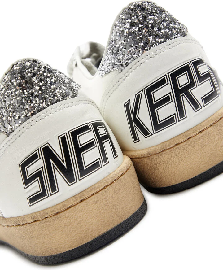 Golden Goose Ball Star Distressed Leather Sneakers - Image 4