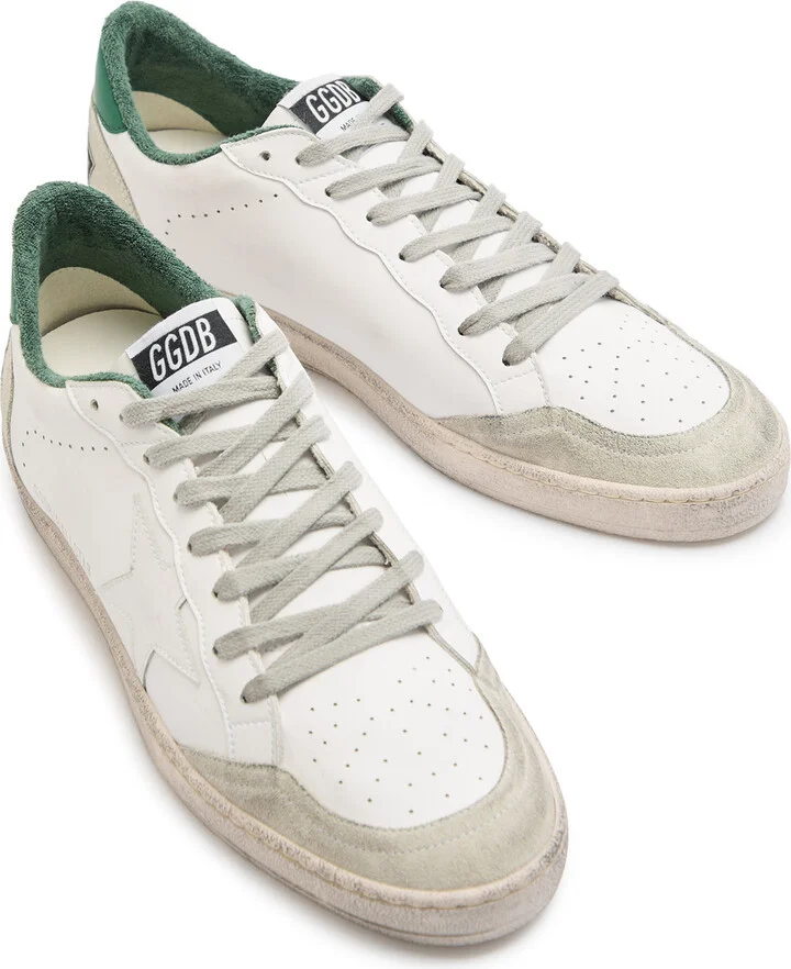 Golden Goose Ball Star Distressed Leather Sneakers - Image 3
