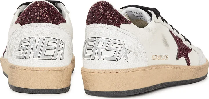 Golden Goose Ball Star Distressed Leather Sneakers - Image 3