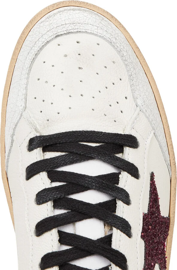 Golden Goose Ball Star Distressed Leather Sneakers - Image 4