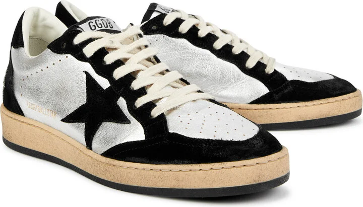 Golden Goose Ball Star Distressed Leather Sneakers - Image 2