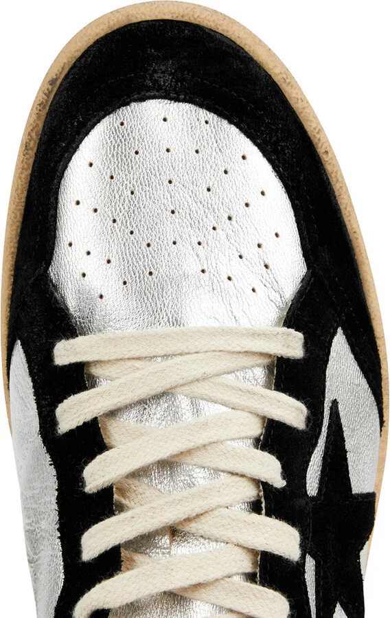 Golden Goose Ball Star Distressed Leather Sneakers - Image 4