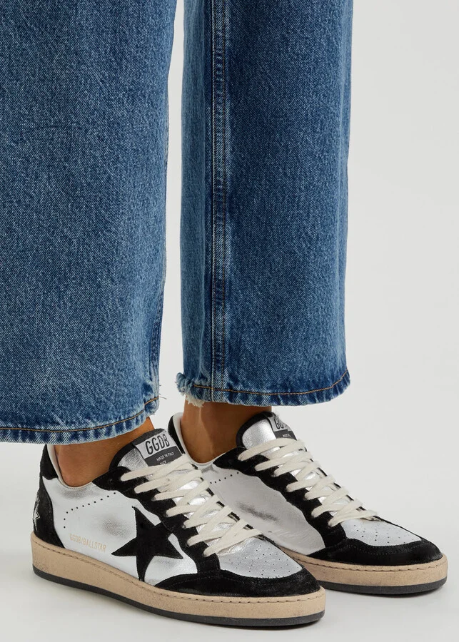 Golden Goose Ball Star Distressed Leather Sneakers - Image 5