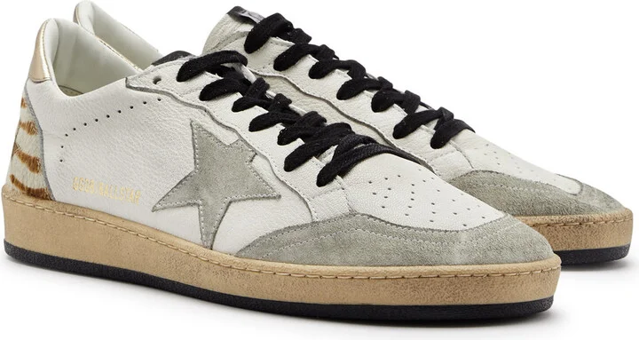 Golden Goose Ball Star Distressed Leather Sneakers - Image 2