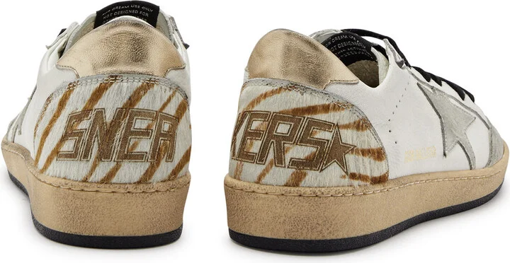 Golden Goose Ball Star Distressed Leather Sneakers - Image 3