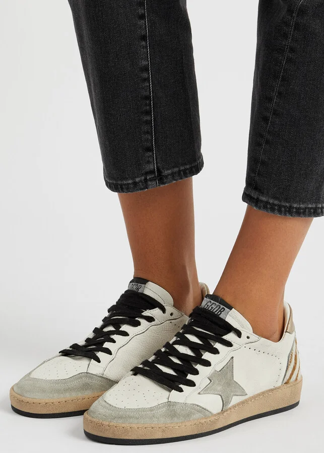 Golden Goose Ball Star Distressed Leather Sneakers - Image 5