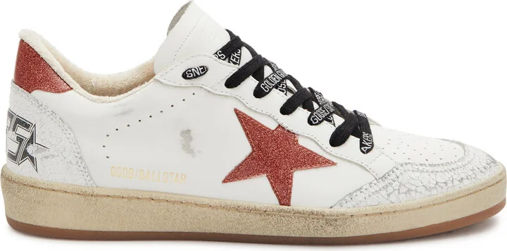 Golden Goose Ball Star Distressed Leather Sneakers