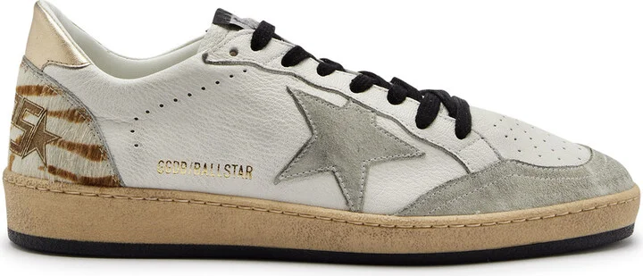 Golden Goose Ball Star Distressed Leather Sneakers