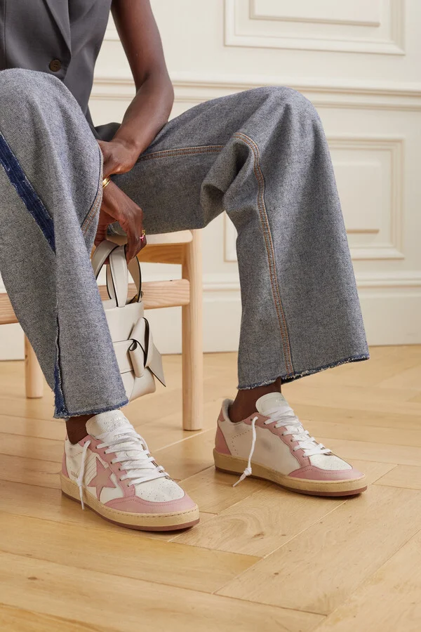 Golden Goose - Ball Star Distressed Leather Sneakers - Pink - Image 2