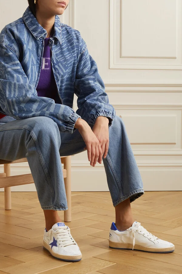 Golden Goose - Ball Star Distressed Leather Sneakers - White - Image 2