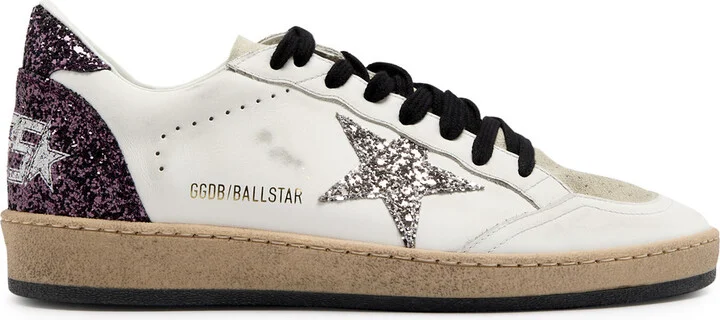 Golden Goose Ball Star Distressed Panelled Leather Sneakers