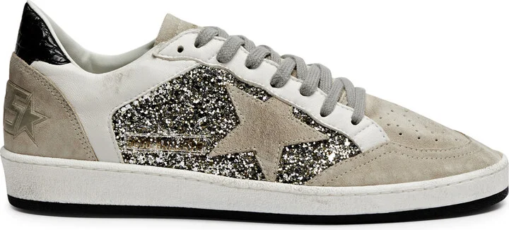 Golden Goose Ball Star Glittered Suede Sneakers