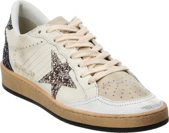 Golden Goose Ball Star Leather & Glitter Sneaker