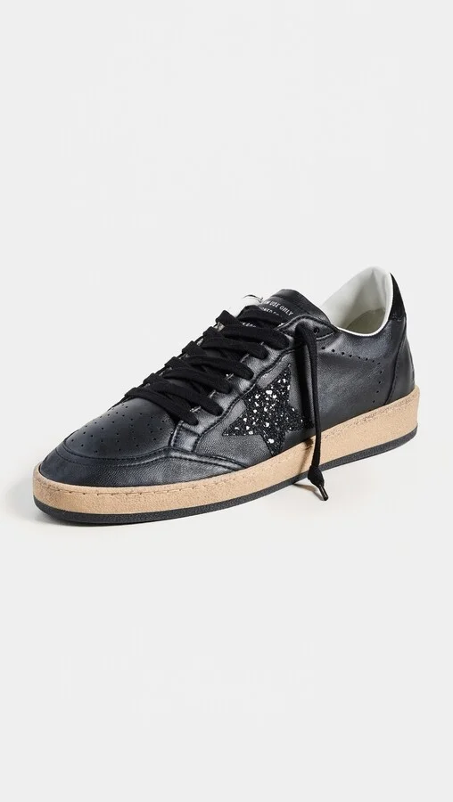 Golden Goose Ball Star Nappa Upper Glitter Star Suede Heel Sneakers - Image 2