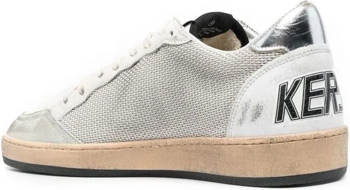 Golden Goose "Ball Star" Net Upper Suede Star Laminated Heel Crack Spur Sneakers Shoes - Image 4