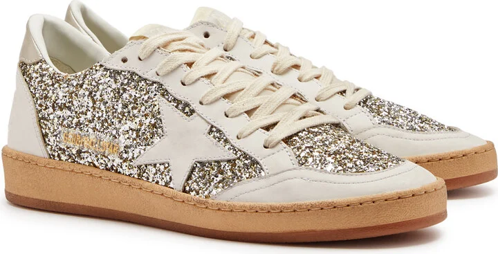 Golden Goose Ball Star Panelled Glittered Sneakers - Image 2