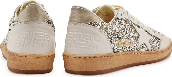 Golden Goose Ball Star Panelled Glittered Sneakers - Image 3