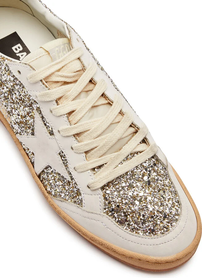 Golden Goose Ball Star Panelled Glittered Sneakers - Image 4