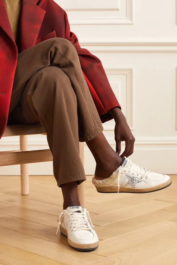 Golden Goose - Ball Star Sabot Shearling-lined Leather Slip-on Sneakers - White - Image 2