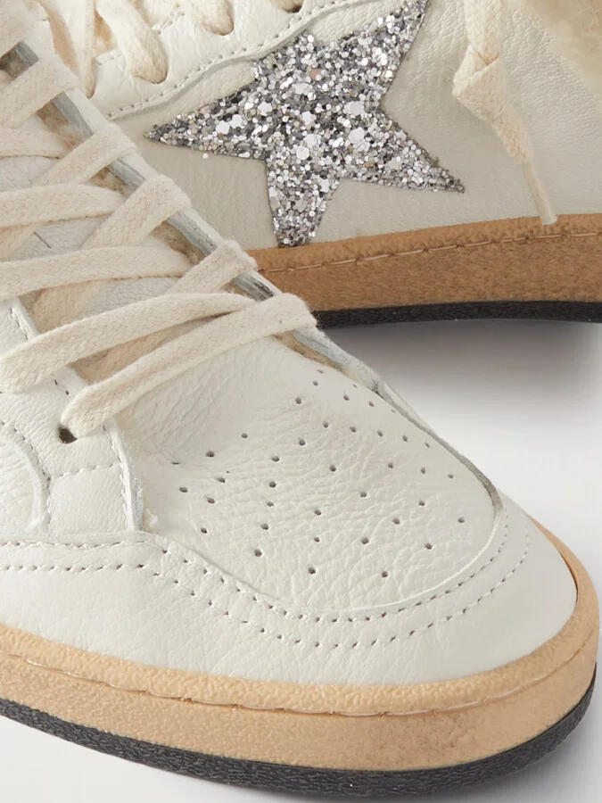 Golden Goose - Ball Star Sabot Shearling-lined Leather Slip-on Sneakers - White - Image 4