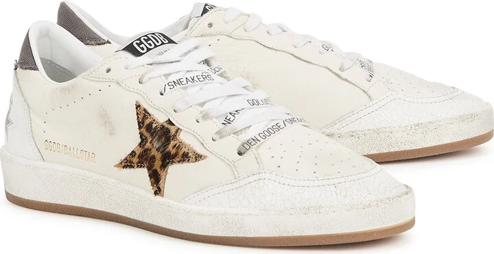 Golden Goose Ball Star White Distressed Panelled Sneakers - Image 2
