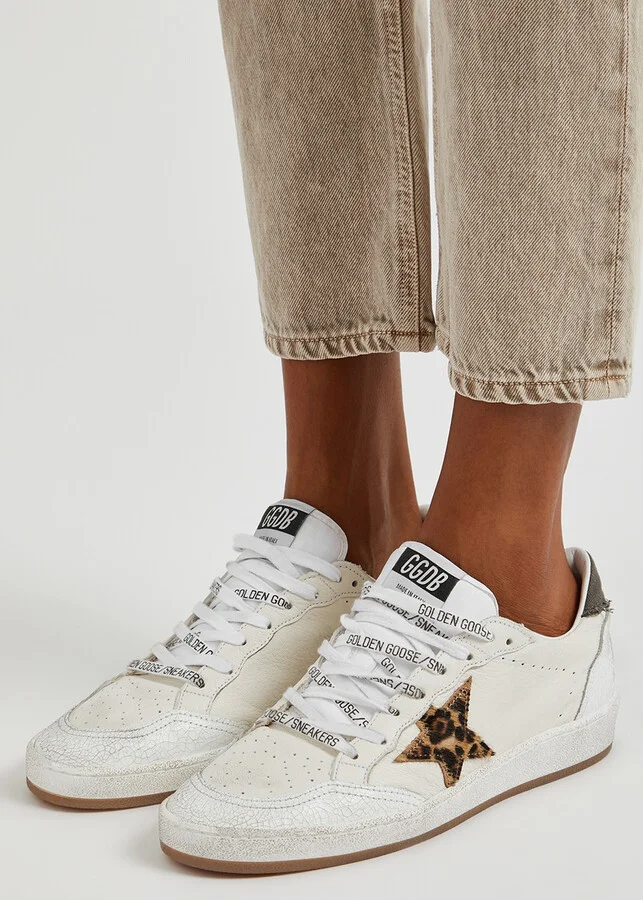 Golden Goose Ball Star White Distressed Panelled Sneakers - Image 5