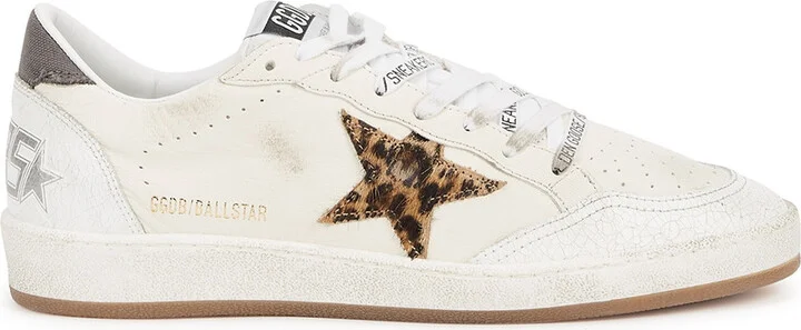 Golden Goose Ball Star White Distressed Panelled Sneakers