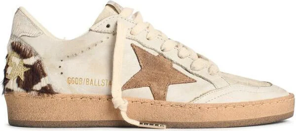 Golden Goose 'Ball Star' White Suede And Pony Leather Sneakers