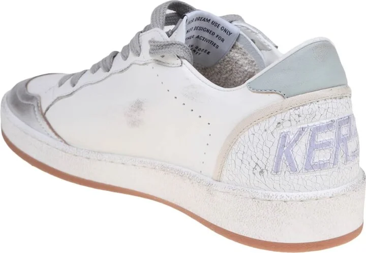Golden Goose Ballstar In White And Silver Leather - Image 3