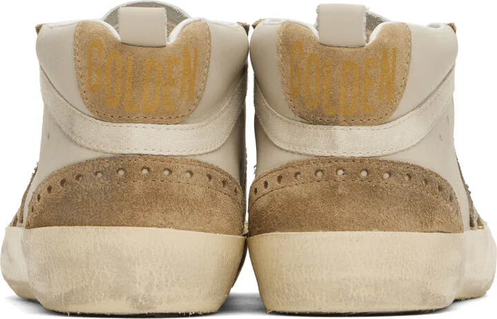 Golden Goose Beige & Brown Mid Star Classic Sneakers - Image 2