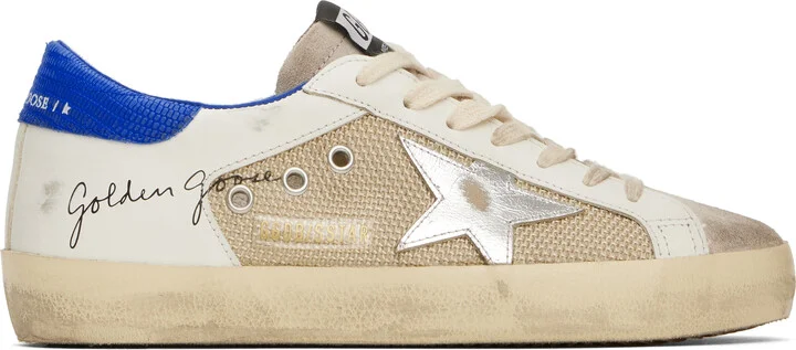 Golden Goose Beige & Off-White Super-Star Sneakers