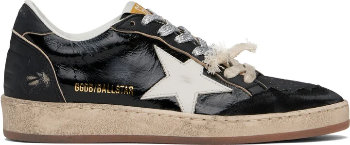 Golden Goose Black Ball Star Destroyed Toe Sneakers