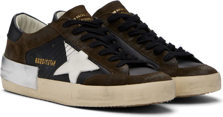 Golden Goose Black & Brown Super-Star Penstar Sneakers - Image 4