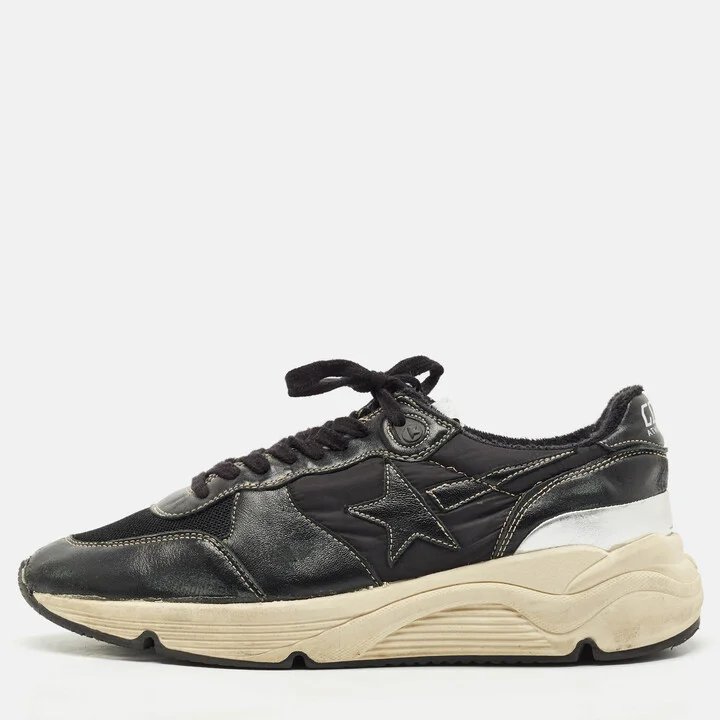 Golden Goose Black Leather and Mesh Running Sneakers Size 43