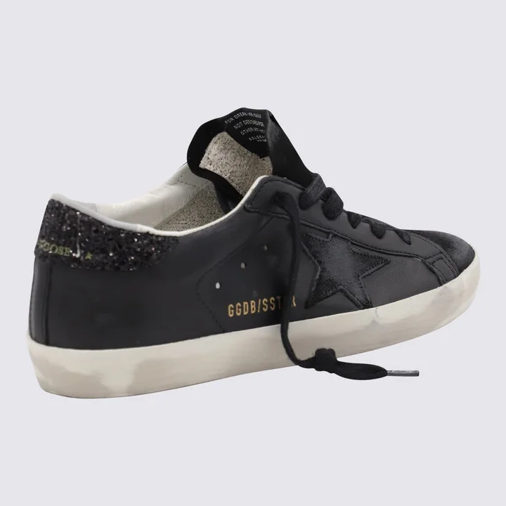 Golden Goose Black Leather Super Star Sneakers - Image 2