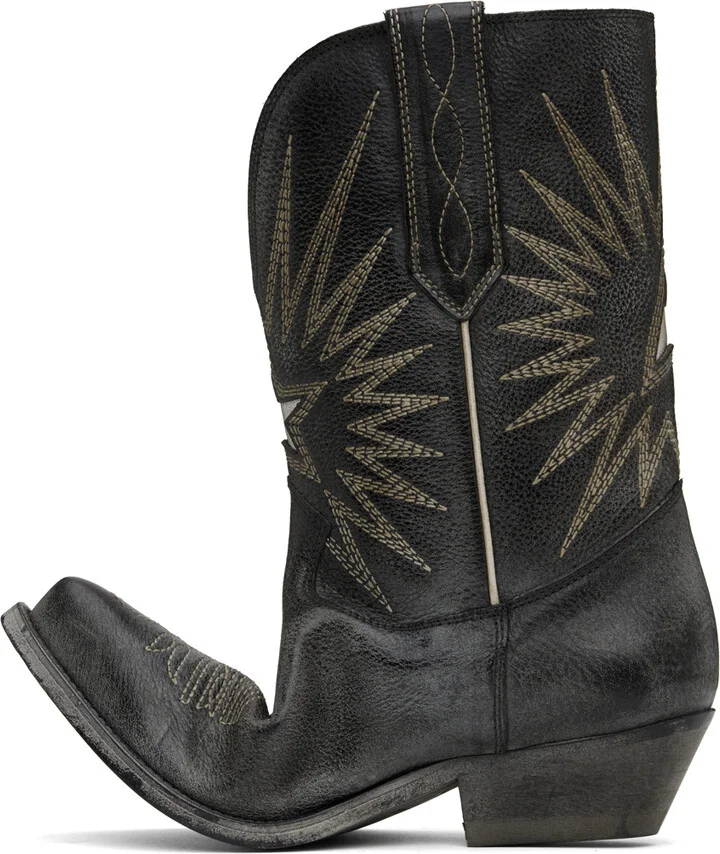 Golden Goose Black Low Wish Star Boots - Image 3