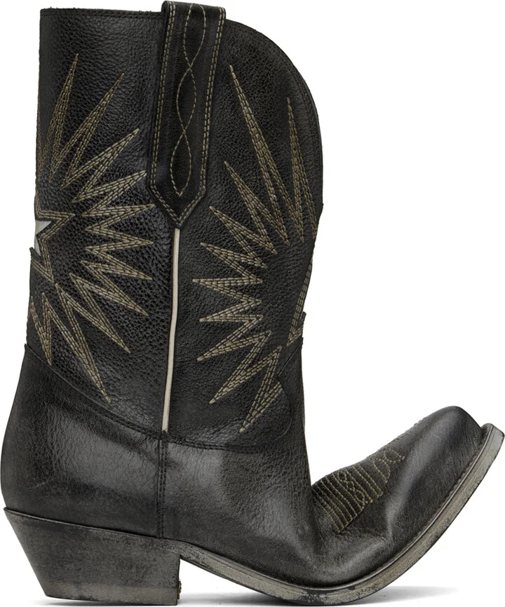 Golden Goose Black Low Wish Star Boots