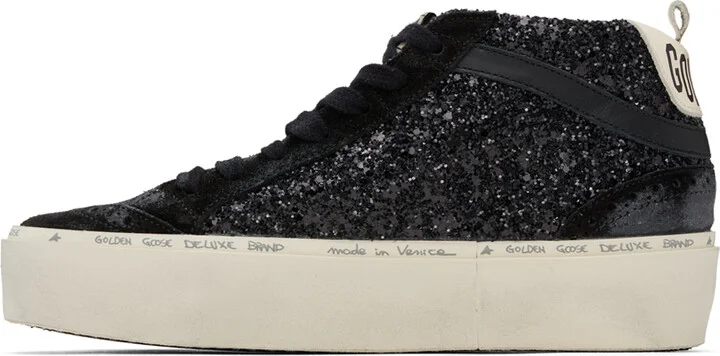 Golden Goose Black Mid Star Sneakers - Image 3