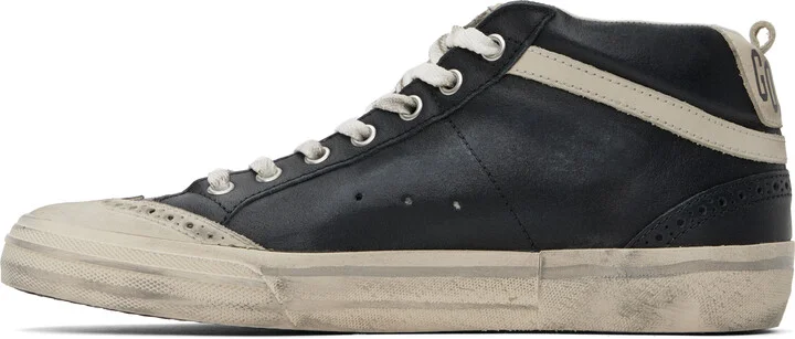 Golden Goose Black Mid Star Sneakers - Image 3