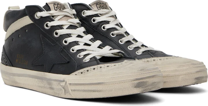 Golden Goose Black Mid Star Sneakers - Image 4